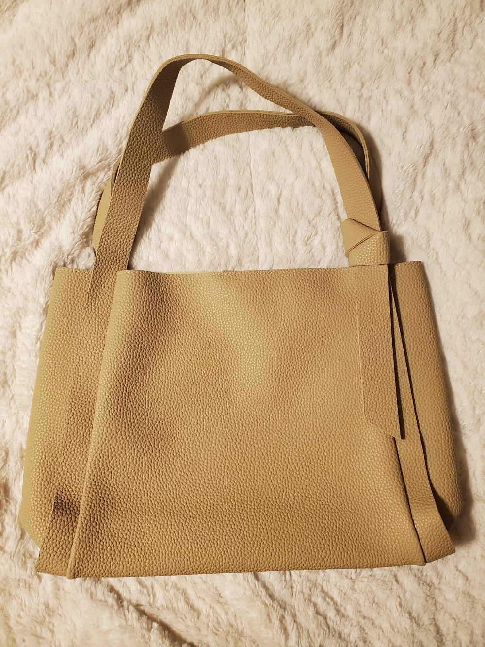 Ulta Beauty Pebbled Tote in Tan - Spacious Women's Shoulder Bag